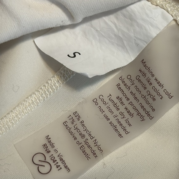 Calia Cream Leggings with Tan Waistband - Picture 3 of 6